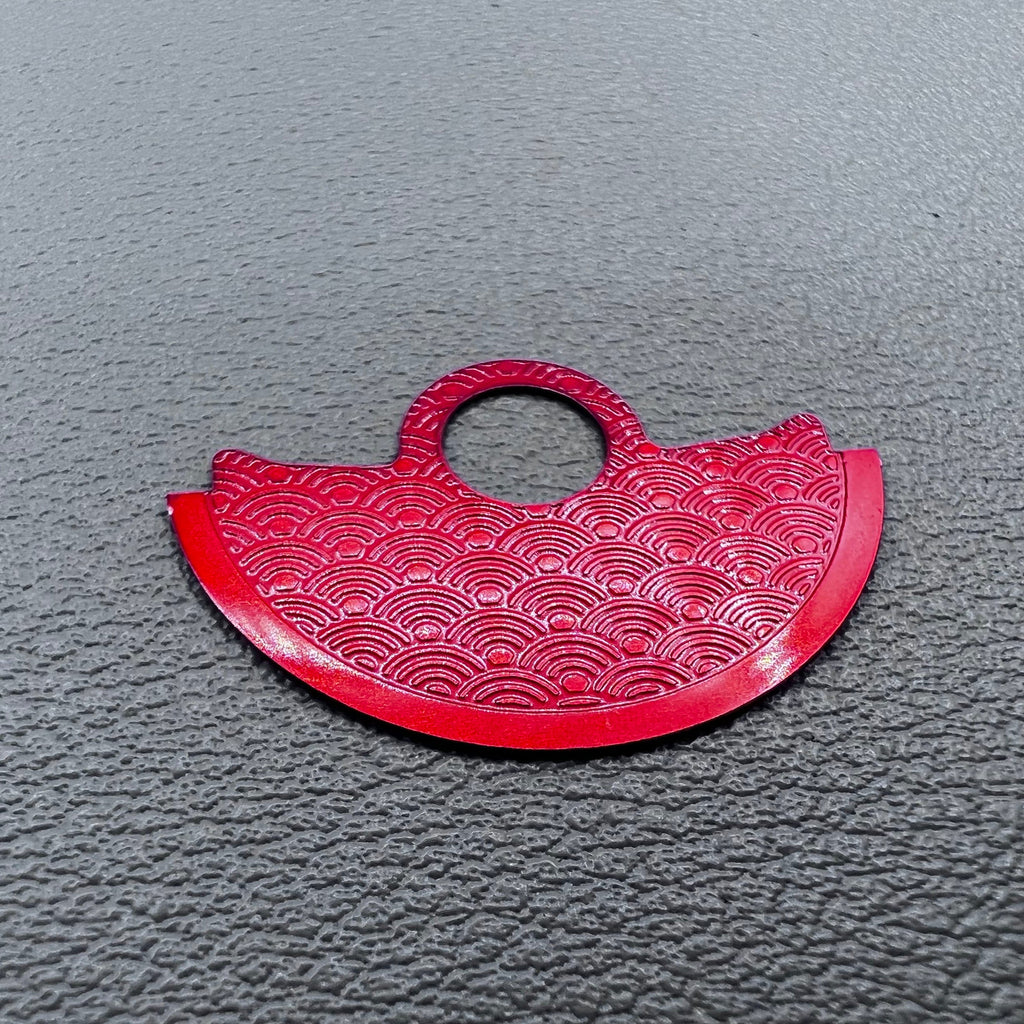 Red Wave Rotor Oscillating Weight Overlay for Movement NH35 NH36 7S26 4R35