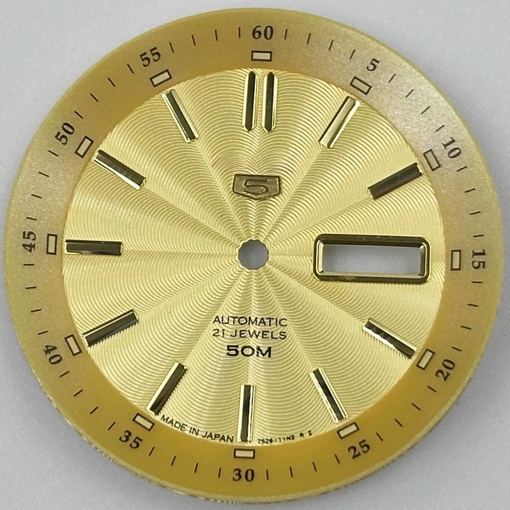 Yellow 35.5mm Golden Nail Vintage Modified Green Luminous Dial for NH35 NH36