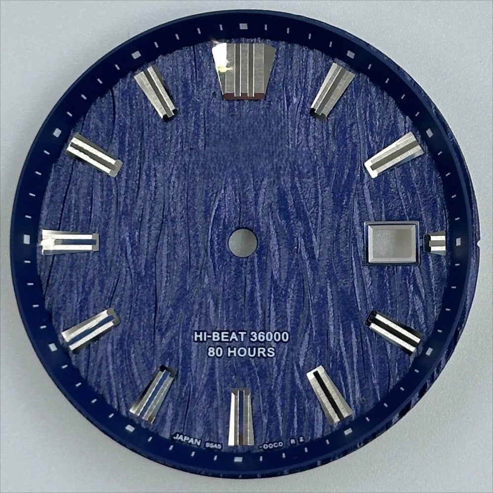 Blue GS 33.3mm No Lume Modified Waved Watch Dial for NH35 Movement