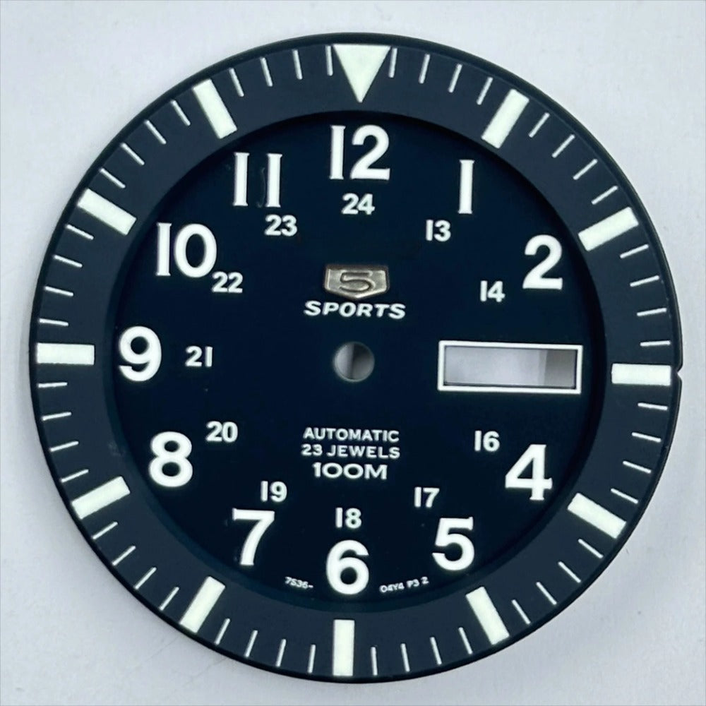 Dark Blue 35.5mm Modified Datejust Green Luminous Watch Dial for NH35 NH36