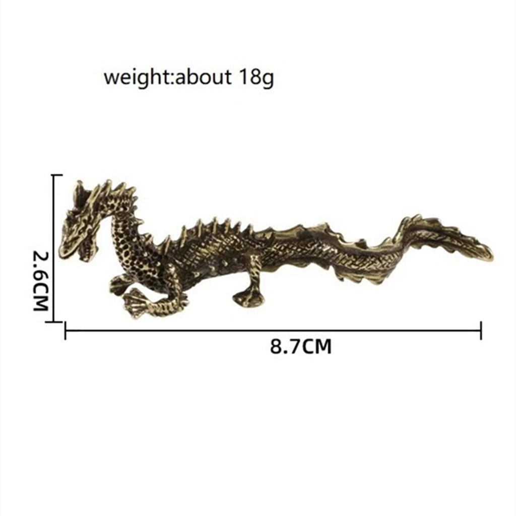 Copper Dragon Trinket Vintage Hand Carved Bronze Model Figurines
