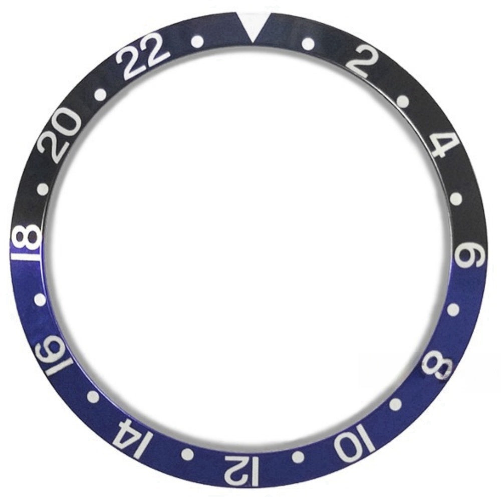 36.5/30.8mm Vintage Aluminum Black+Blue 2-22 SUB Watch Bezel Slope