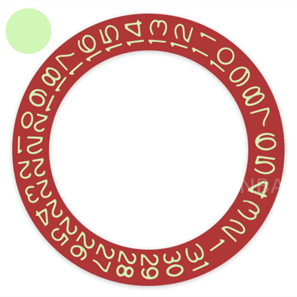 2 PIECES Red Background Mint Green Font Disk Date Wheel for Miyota NH35 NH36