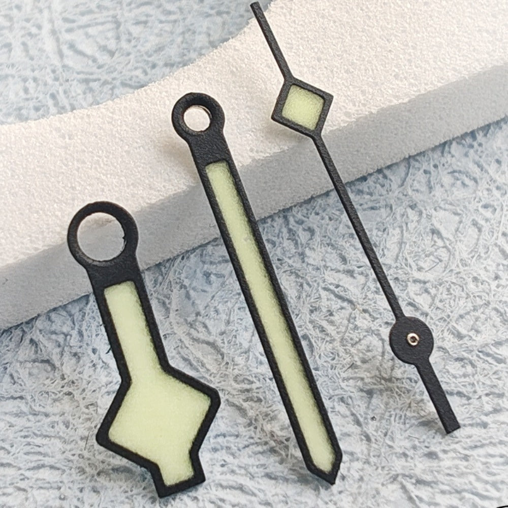 Snowflake Black Trim C3 Green Lume Vintage Watch Hands for NH34 NH35 NH36 NH38
