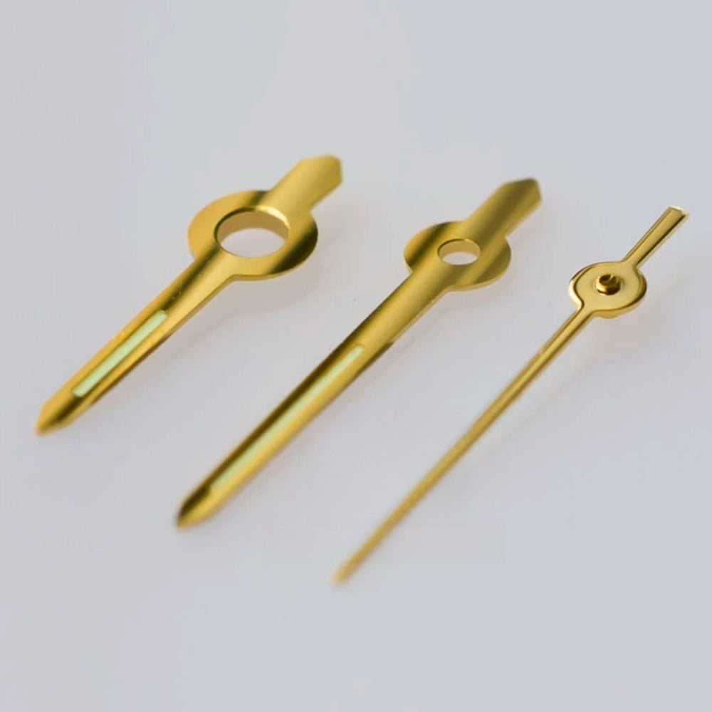 8.6x8.5x6mm Golden Trim Green Luminous Watch Hands for ETA2671 Movement