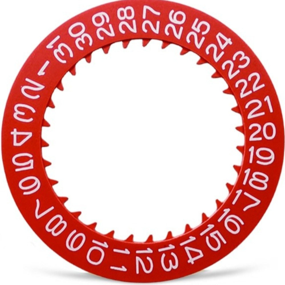 White Font Red Date Disk Wheel Date Wheel for NH35 NH36 Movement Date At 3