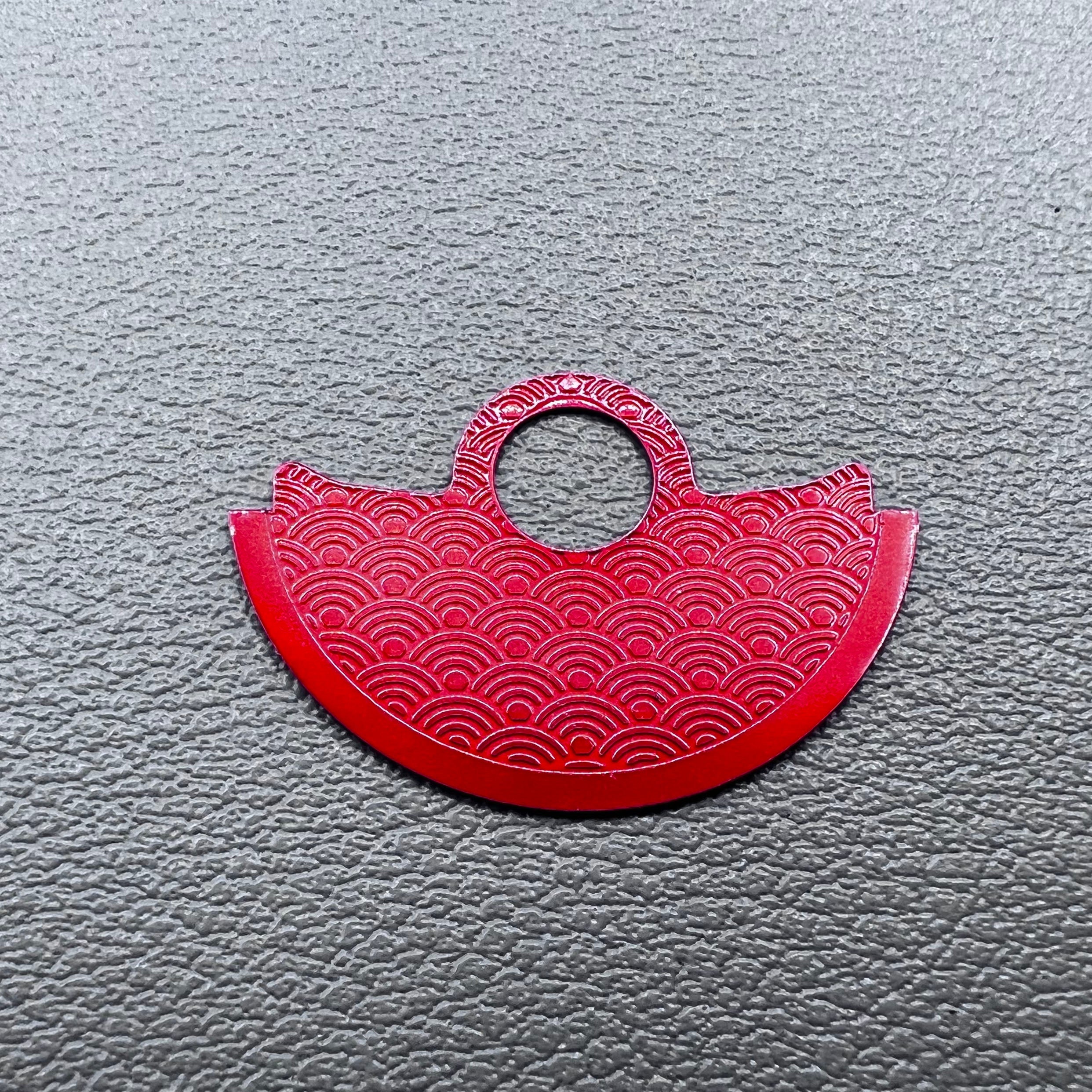 Red Wave Rotor Oscillating Weight Overlay for Movement NH35 NH36 7S26 4R35
