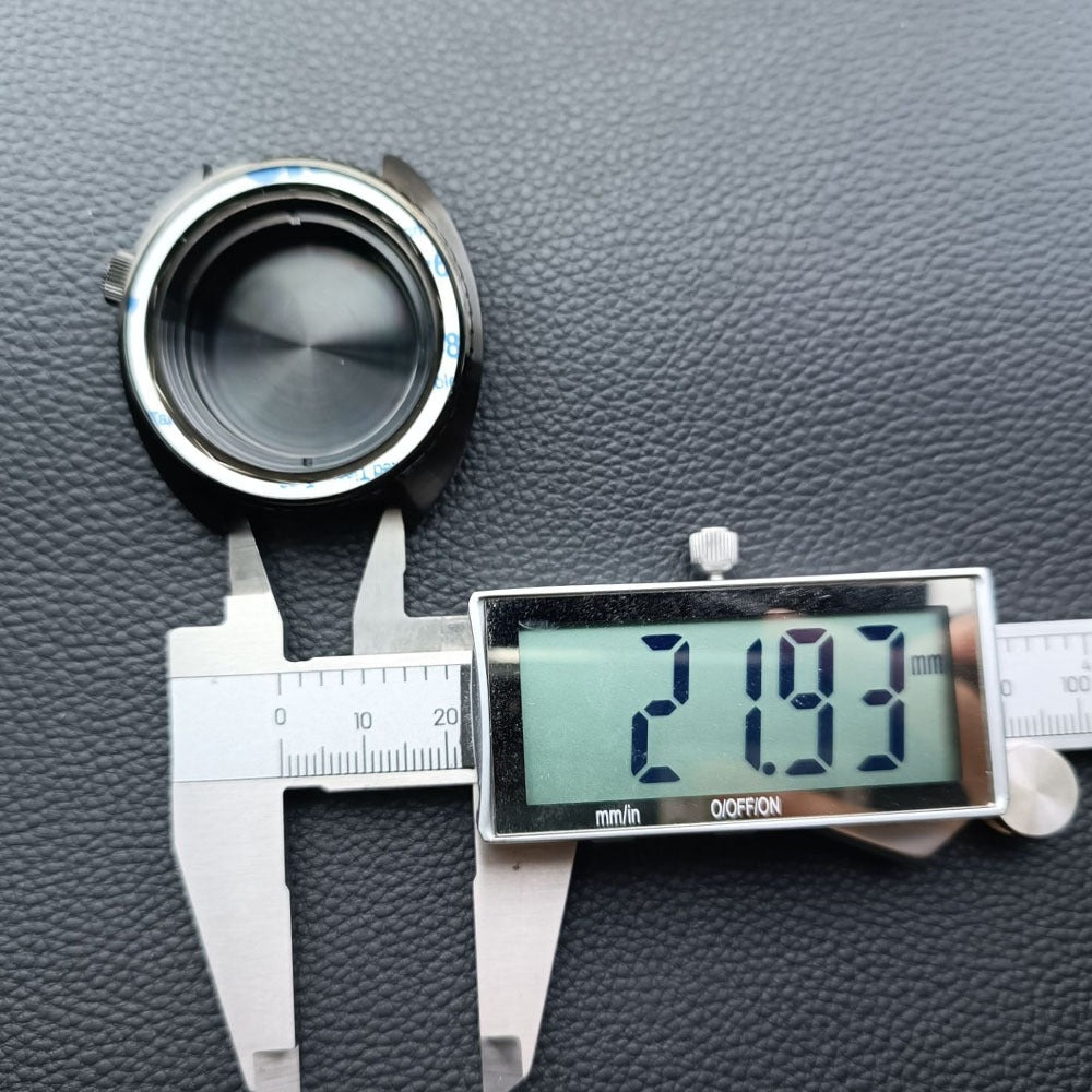 42.5mm Silver Watch Case Orange Bezel+Ring for NH35 NH36 NH38 NH70 NH72