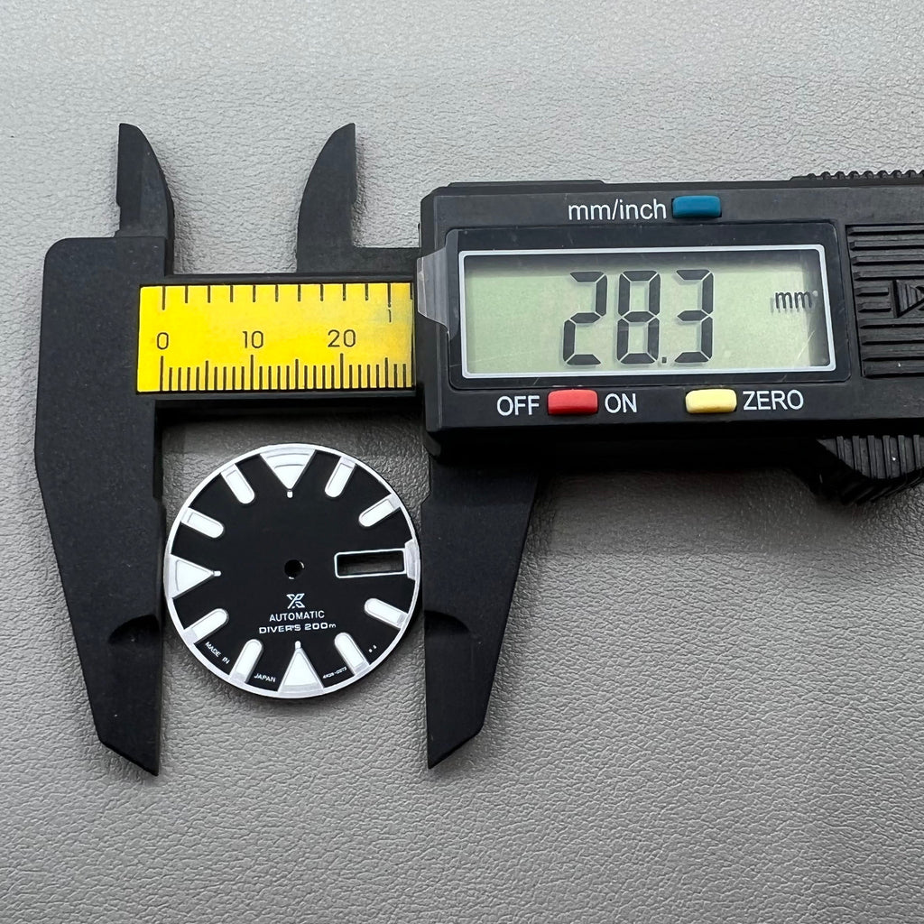 28.5mm Black Modified Diving Green Luminous Watch Dial for Movement NH35 NH36