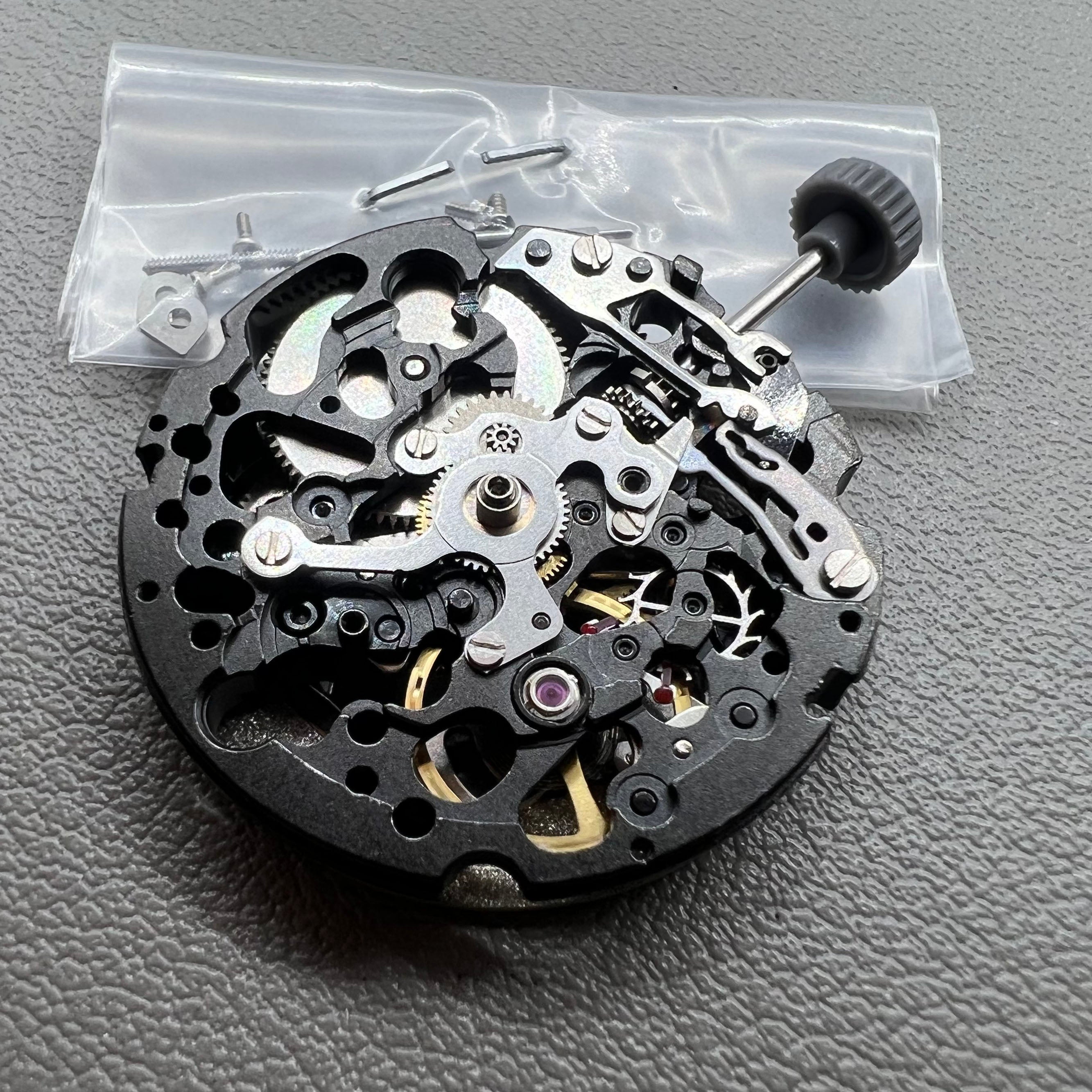 Genuine Miyota 8N24 Black Hollow Automatic Mechanical Movement