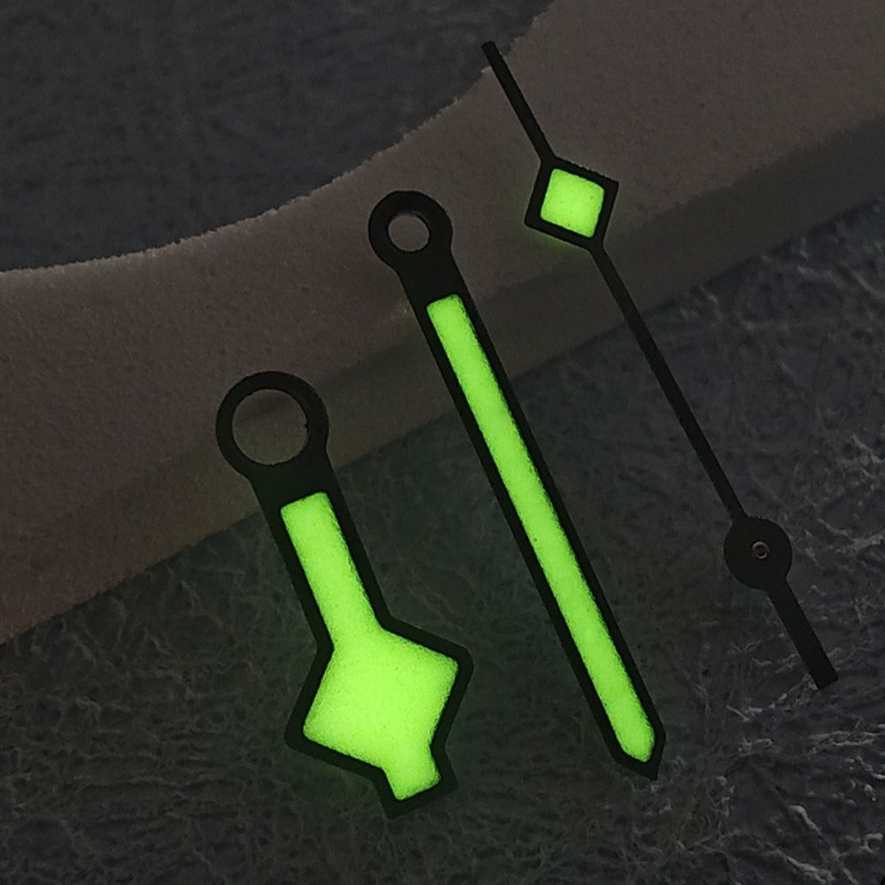 Snowflake Black Trim C3 Green Lume Vintage Watch Hands for NH34 NH35 NH36 NH38