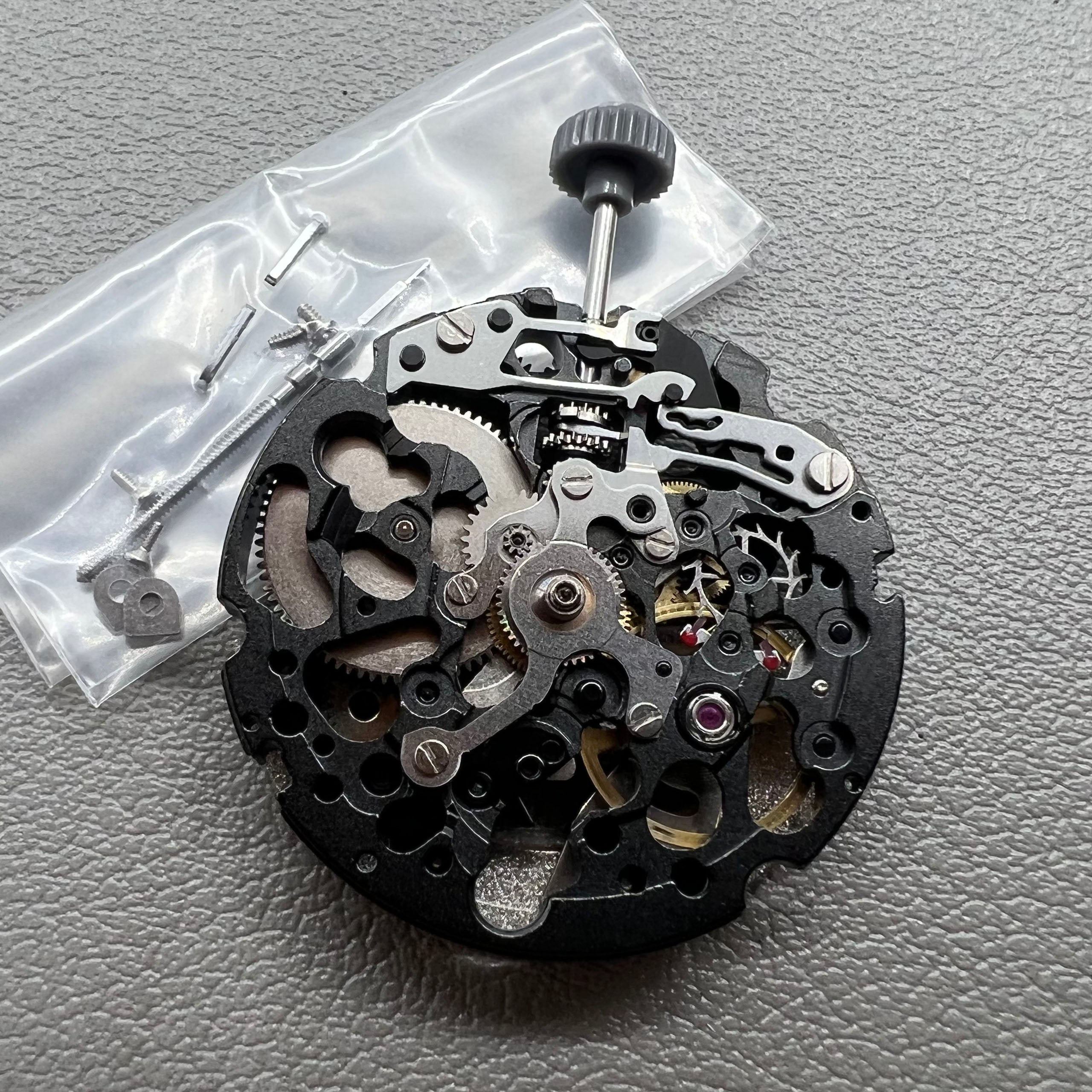 Genuine Miyota 8N24 Black Hollow Automatic Mechanical Movement