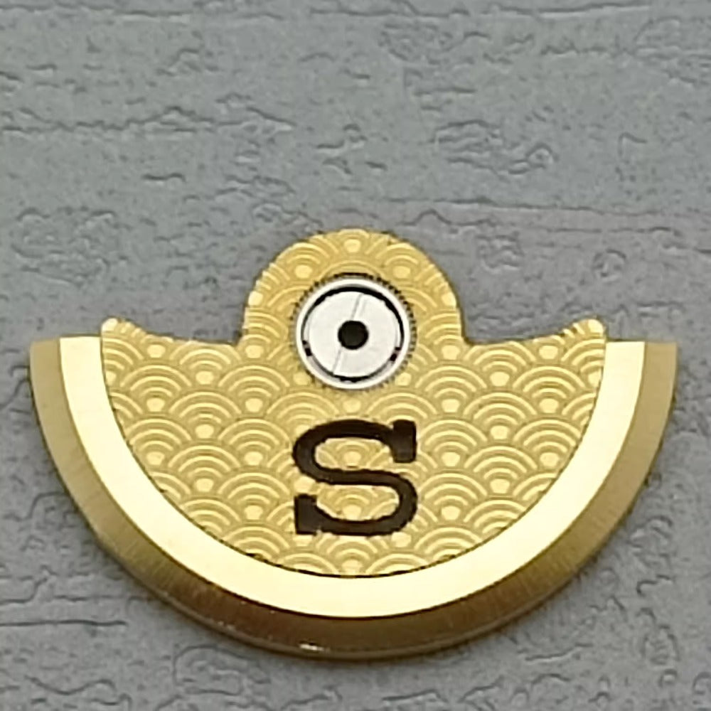 Golden S Carved Wave Rotor Oscillating Weight for NH34 NH35 NH36 NH38 Movement