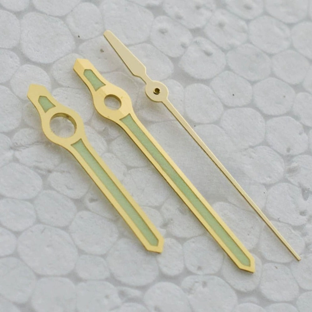 12.6mm Golden Trim Green Luminous Watch Hands for Japan 8200 NH8330 Watch