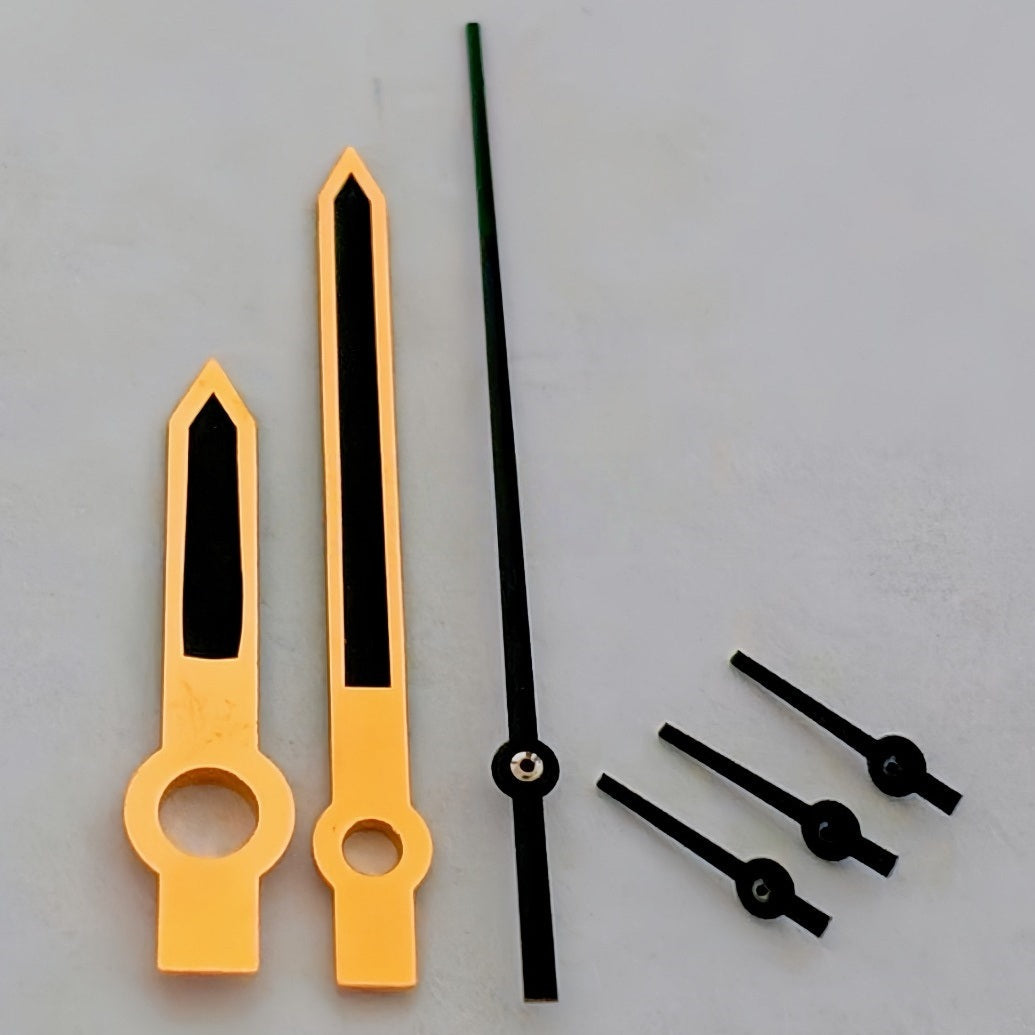 Golden Trim Black Painted Hands Fit for ETA/Dandong 7750 Movement M005.0/M005.1