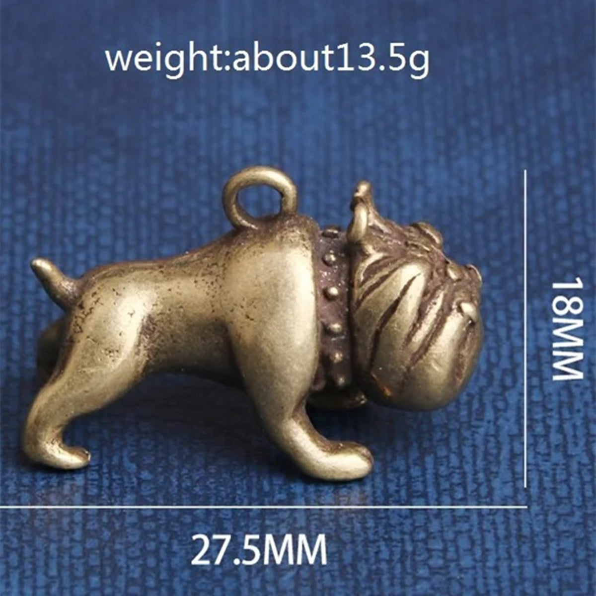 Solid Copper Cute Pug Trinket Vintage Hand Carved Bronze Model Figurines