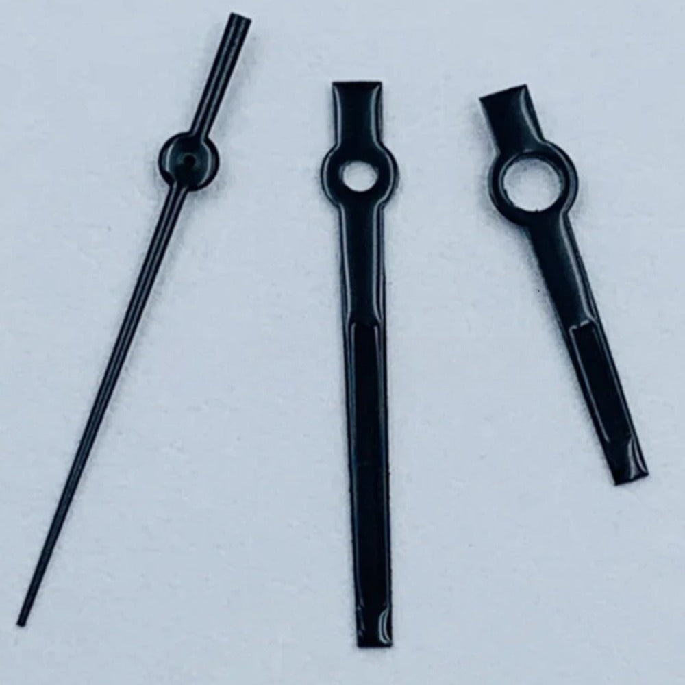 8mmx12mmx12.5mm Black Trim No Lume Watch Hands Set for NH34 NH35 NH36 NH38 NH39