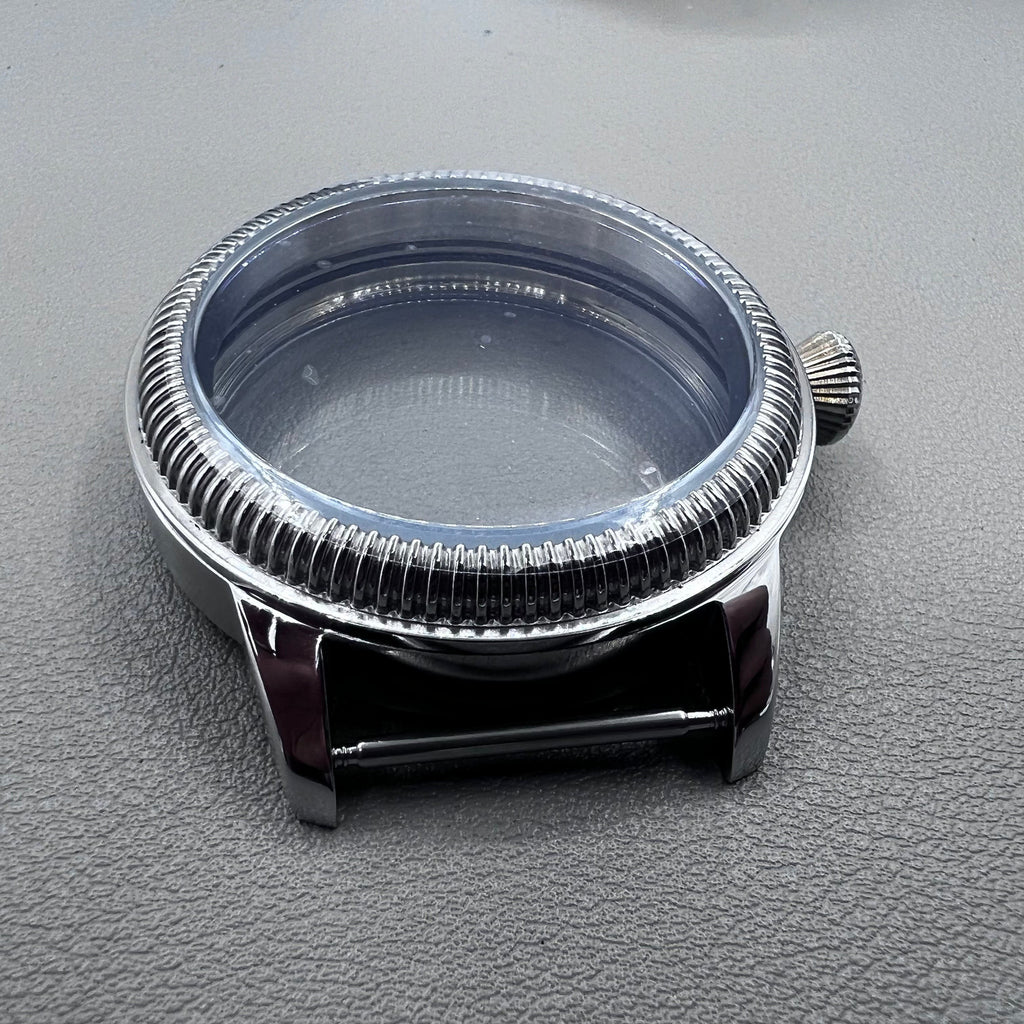Silver 316L S/S 44mm Watch Case Fit ST3600 3621 ETA 6497 6498 Movement