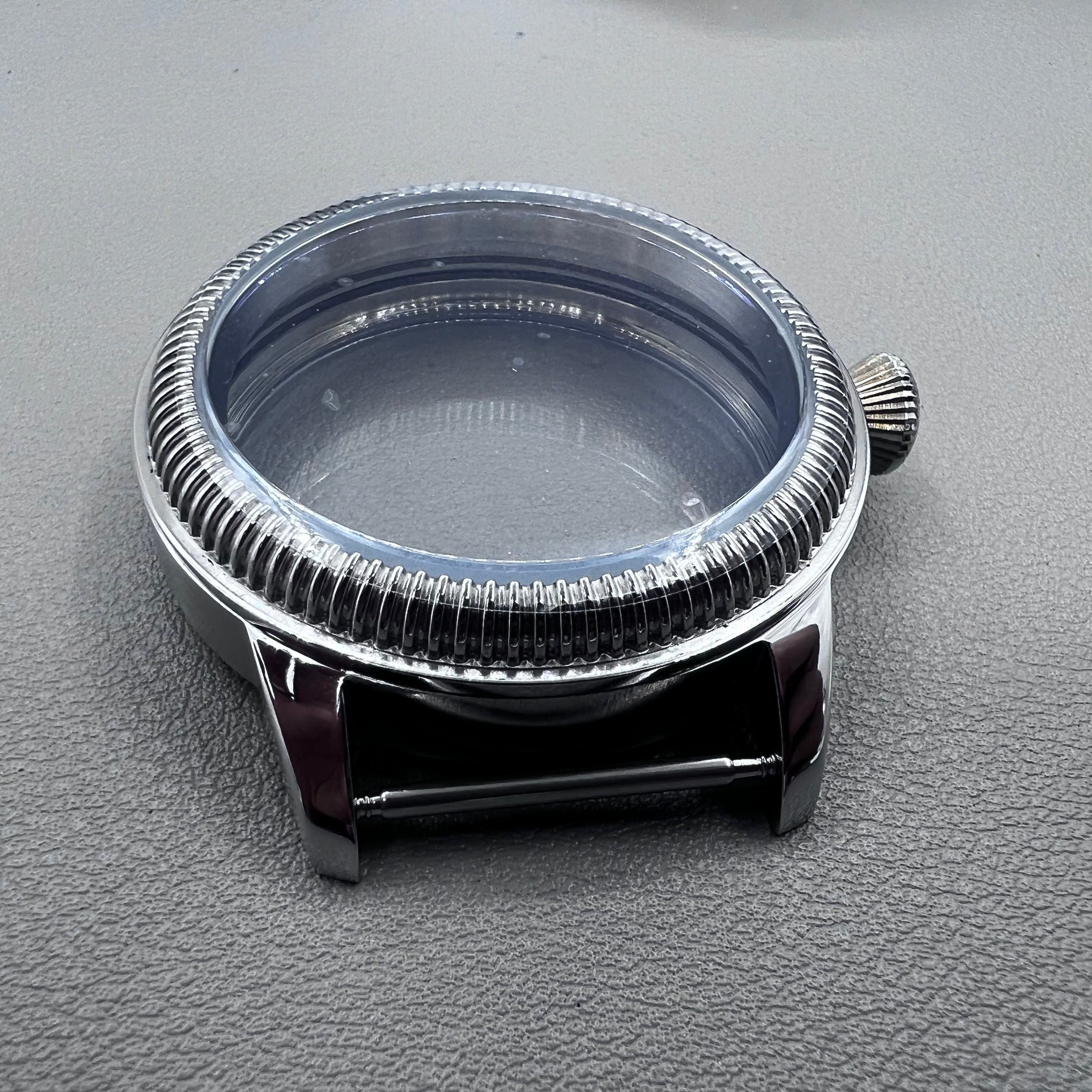 Silver 316L S/S 44mm Watch Case Fit ST3600 3621 ETA 6497 6498 Movement