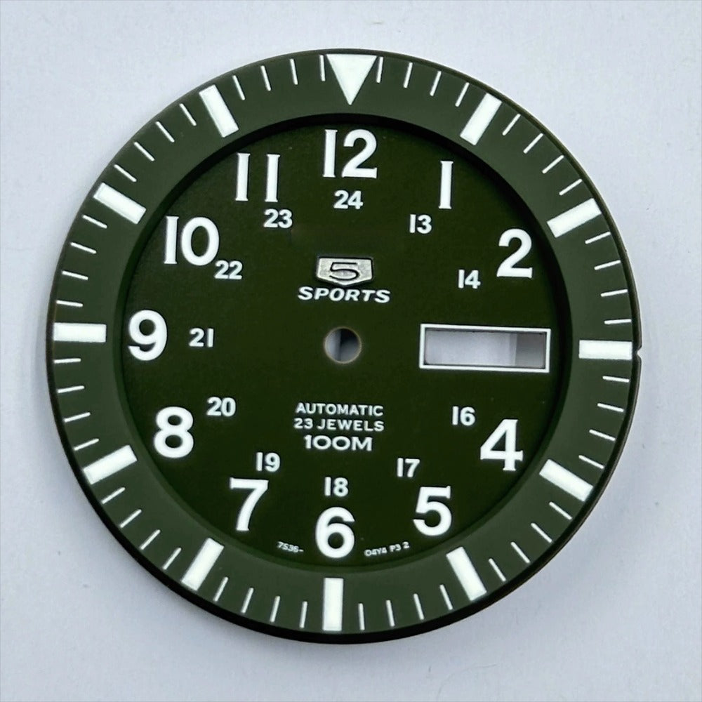 Dark Green 35.5mm Modified Datejust Green Luminous Watch Dial for NH35 NH36