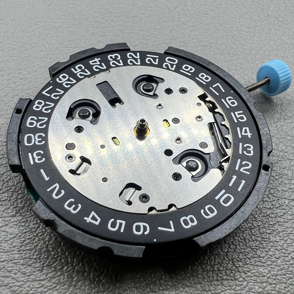 ETA G10.212 Quartz Movement Date@4 3 Big Hands Small Second 2/6/10 Black Disk