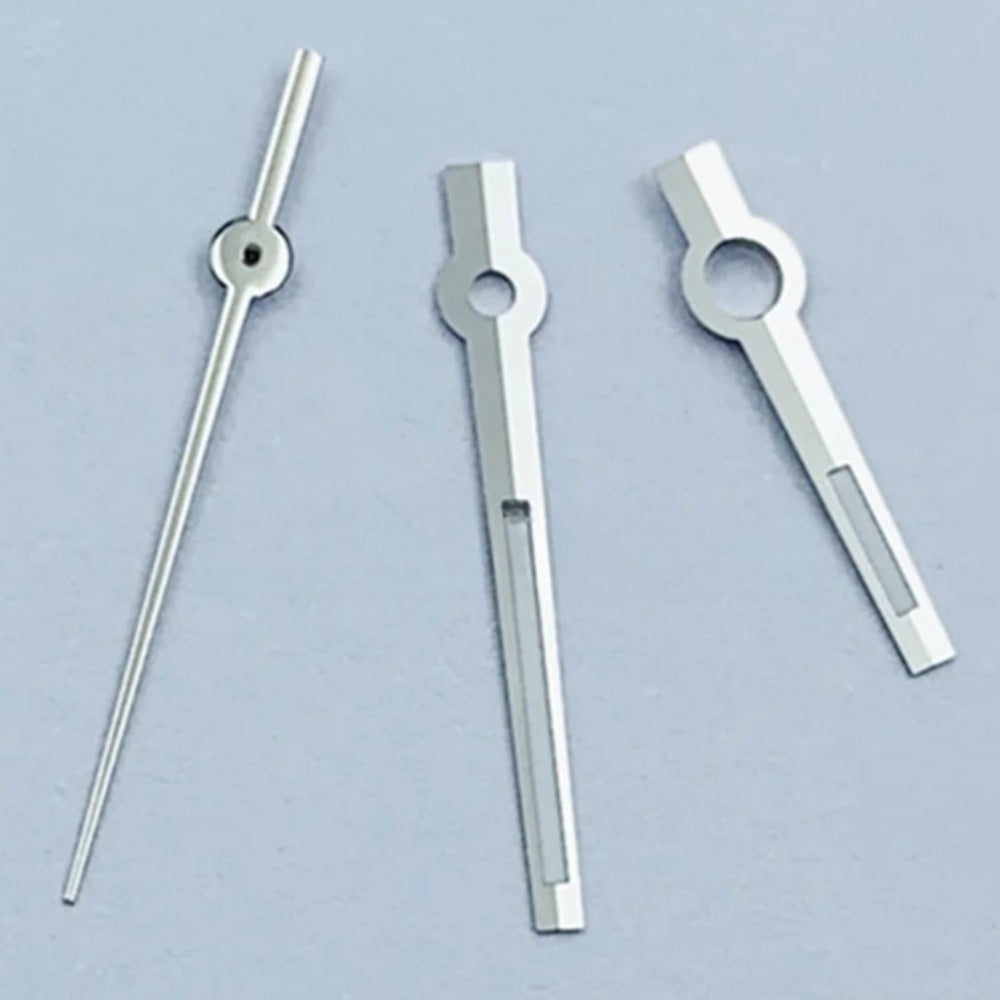 8mmx12mmx12.5mm Silver Trim Lume Watch Hands Set for NH34 NH35 NH36 NH38 NH39