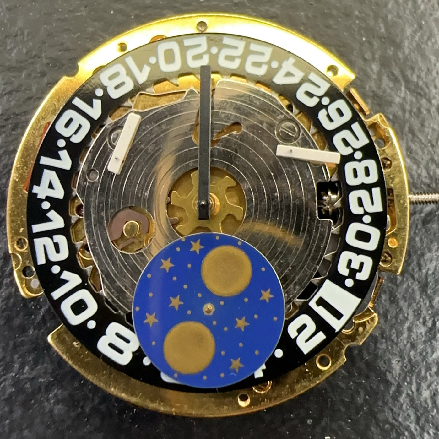 ISA8171 Multifunctional Quartz Movement Replace ISA 8161 Black Disk 6 Hands