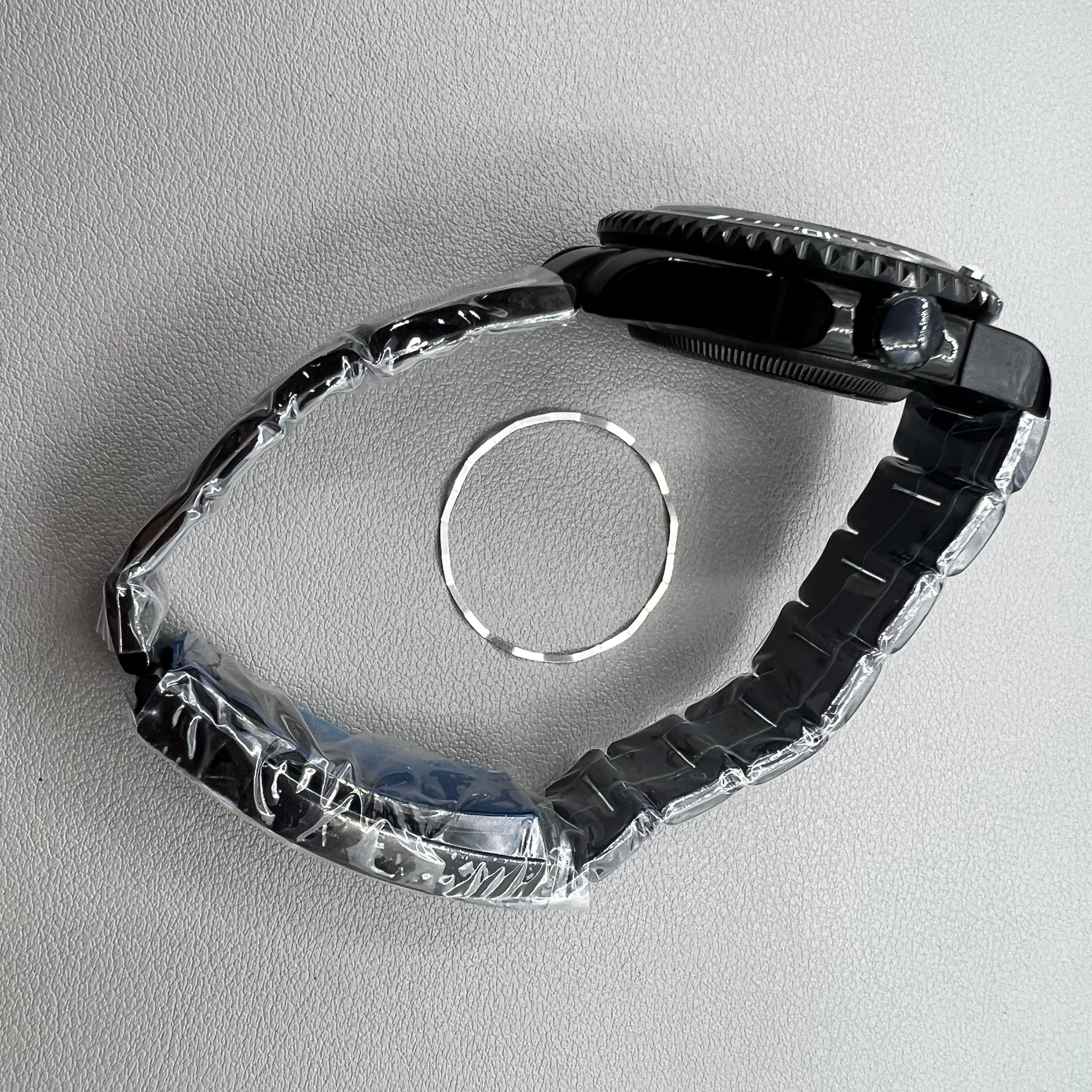 40mm PVD Strap Sapphire Glass Ceramic Ring Watch Case for NH35/NH36