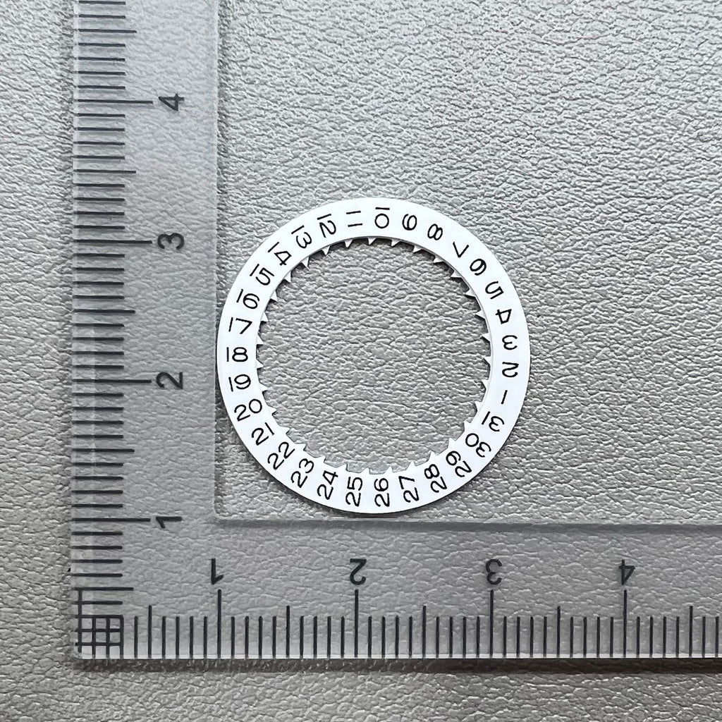 White Special Font Date@9 Date Disk Wheel for Miyota 8215 Movement