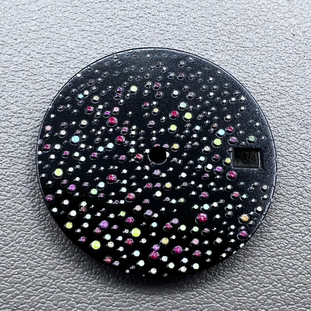 28.3mm Black Gemstone Effect Watch Dial for NH35 Movement