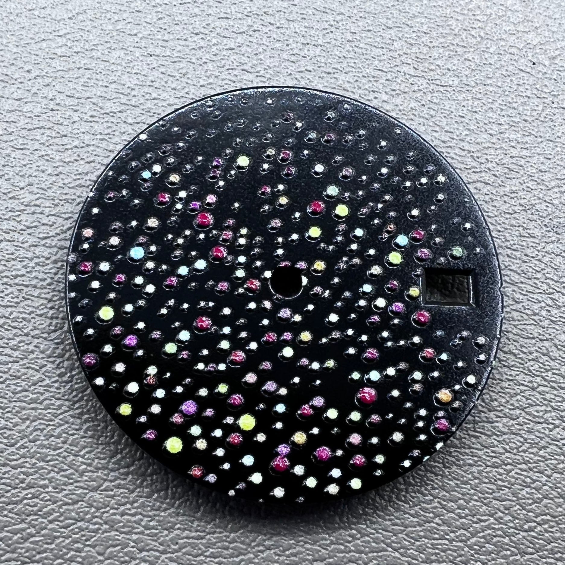 28.3mm Black Gemstone Effect Watch Dial for NH35 Movement