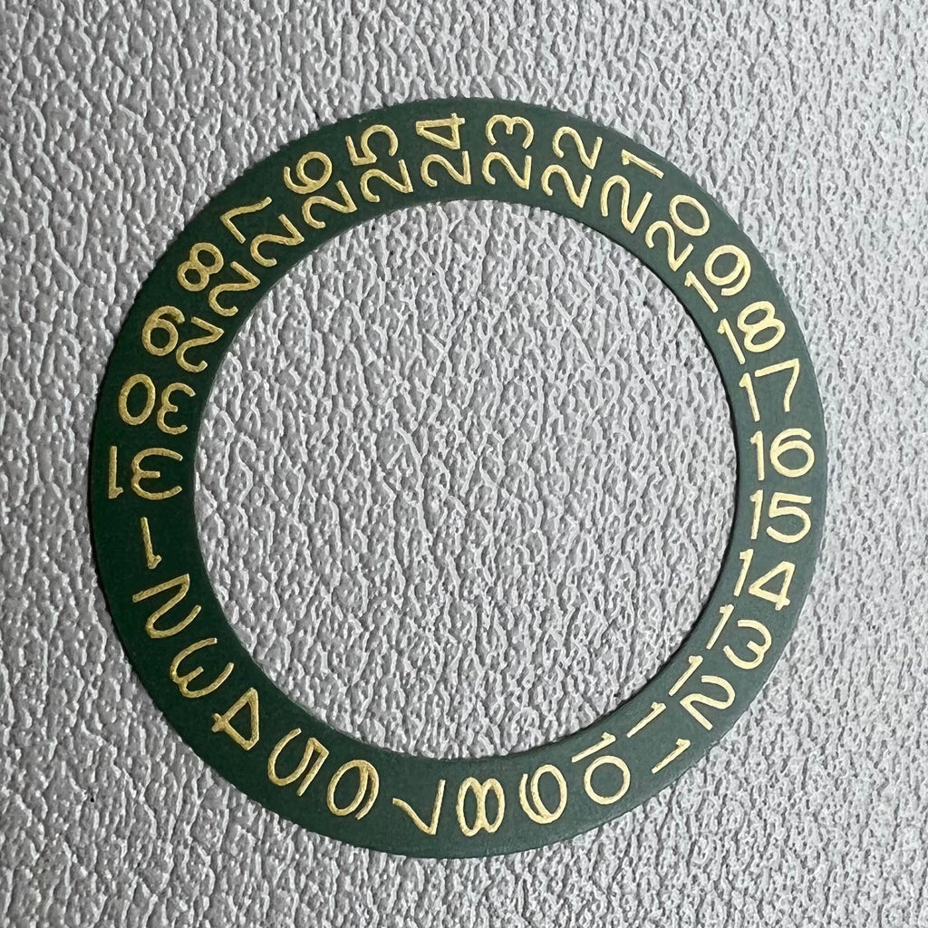 Green Background Dark Hunter Flaxen Yellow Font Date Wheel for Miyota NH35 NH36