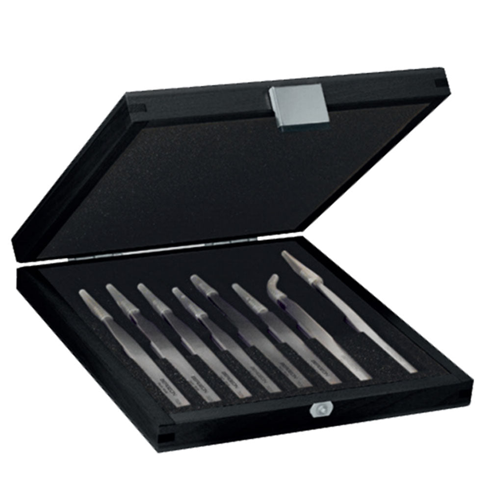 Swiss Bergeon 7028 Tweezer Set Of 8 Superalloy Tweezers (Ni-Cr-Mo)