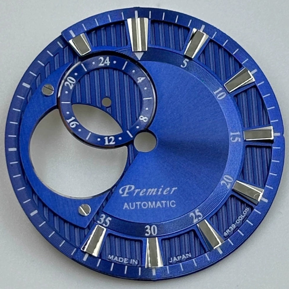 Blue 28.5mm Silver Font Modified Hollow Diving No Lume Watch Dial for NH39
