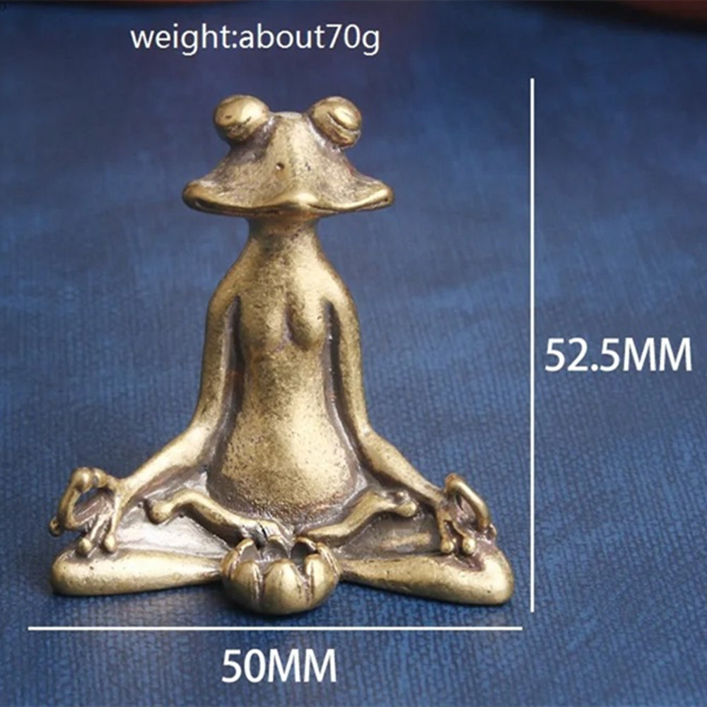 1pc Solid Copper Meditation Frog Trinket Vintage Bronze Figurines