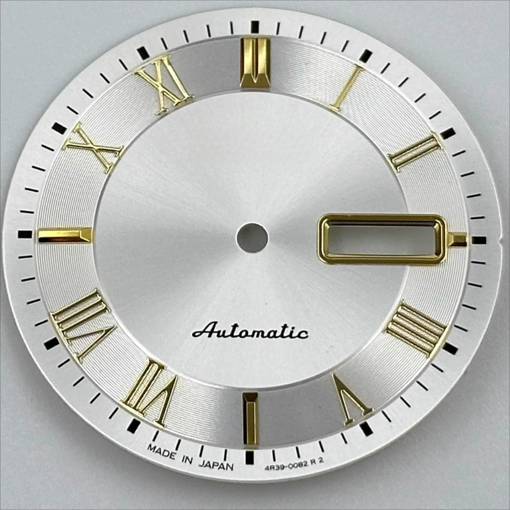 Silver No Lume 32.7mm Golden Roman Numerals Modified Watch Dial for NH35 NH36