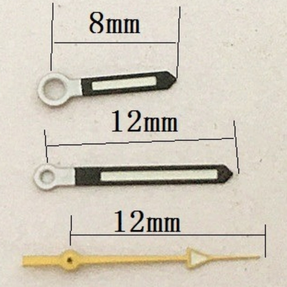 12x12x8mm Black Trim Yellow Second Hands for Seagull ST6 Automatic Mechanical