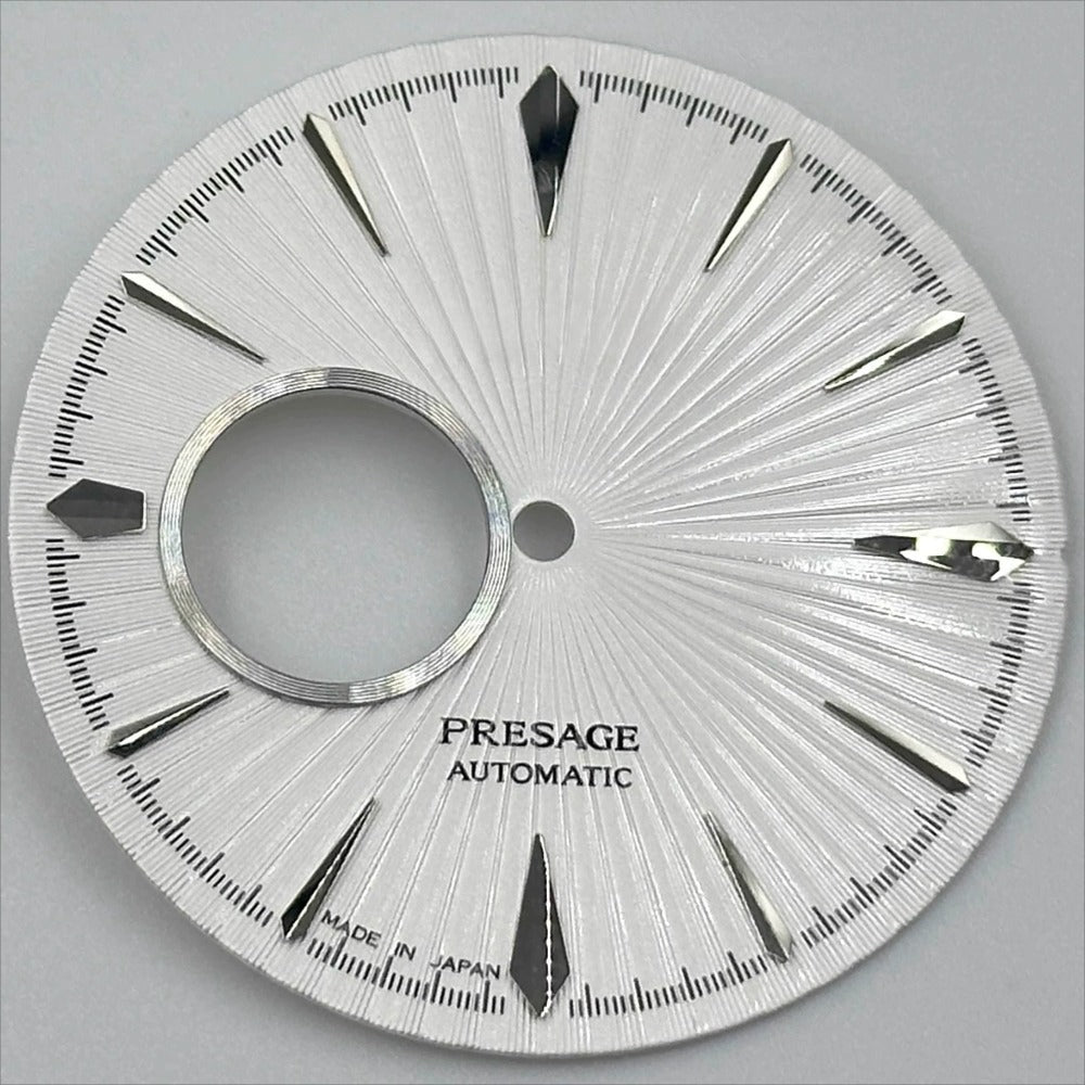 35mm Silver Nail+White No Lume Cocktail Type Modified Watch Dial for NH39