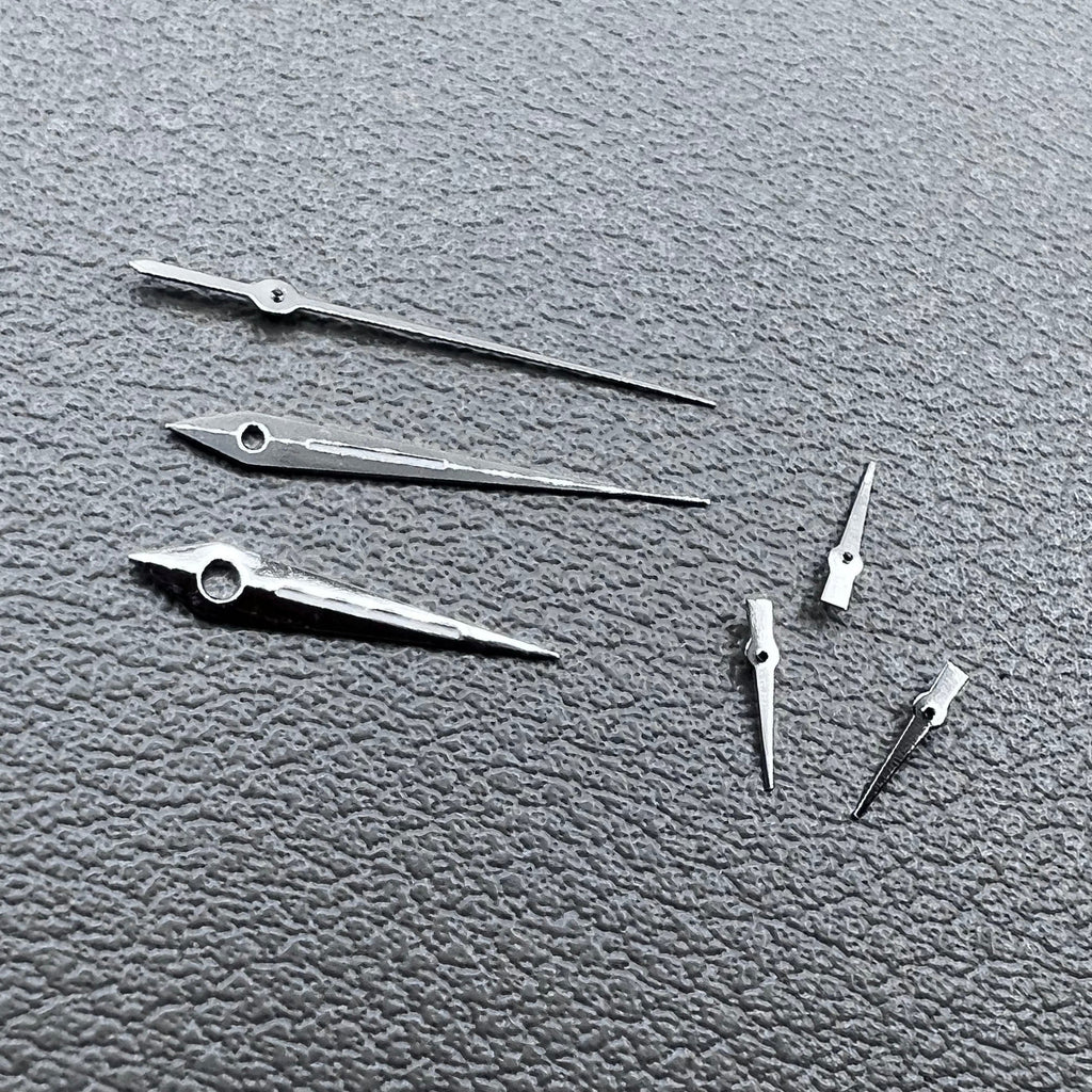 2 Sets Green Lume Arrow Shape Silver Trim Hands for VD53 VD54 VD57 Movement