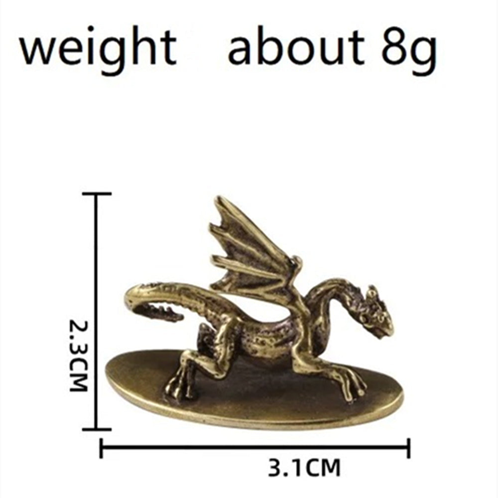 Solid Copper Pterosaur Dragon Trinket Vintage Hand Carved Bronze Model Figurines