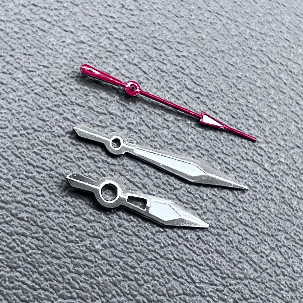 2 Sets Red Second Hand Silver Trim Hands Set for Miyota 2315 2035 2036 2115 2305