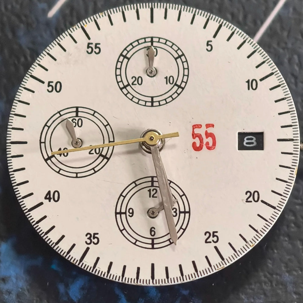 Chinese Dandong 7750 Mechanical Movement Date At 3 Small Second At 6/9/12
