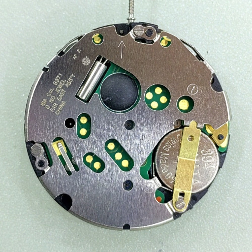 Swiss ISA8371 8371B Quartz Movement Black Disk Date At 6 Small Second At 3/9