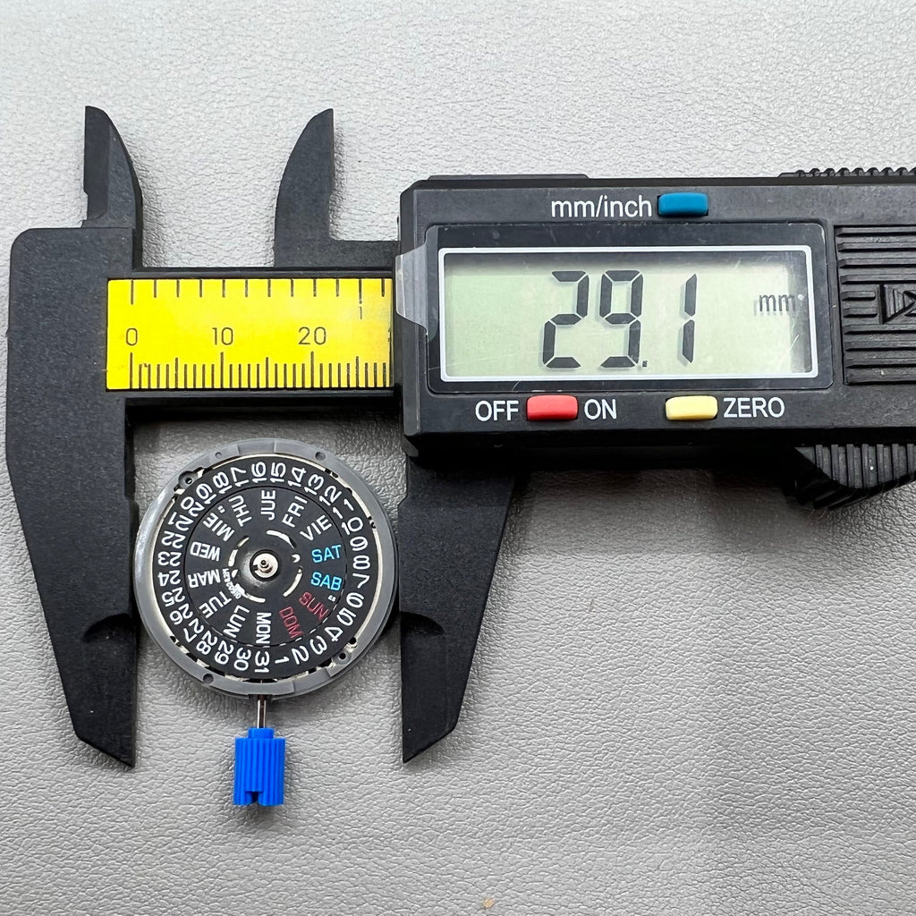Japan Seiko NH36 NH36A Movement English font Black Disk Week Crown@3.0