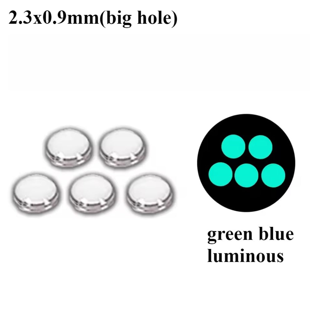 5pcs Watch Bezel Beads Pearl Beads Green Blue Luminous Submariner Bezel