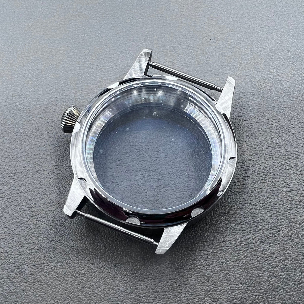 Silver 316L S/S 44mm Watch Case Fit ST3600 3621 ETA 6497 6498 Movement