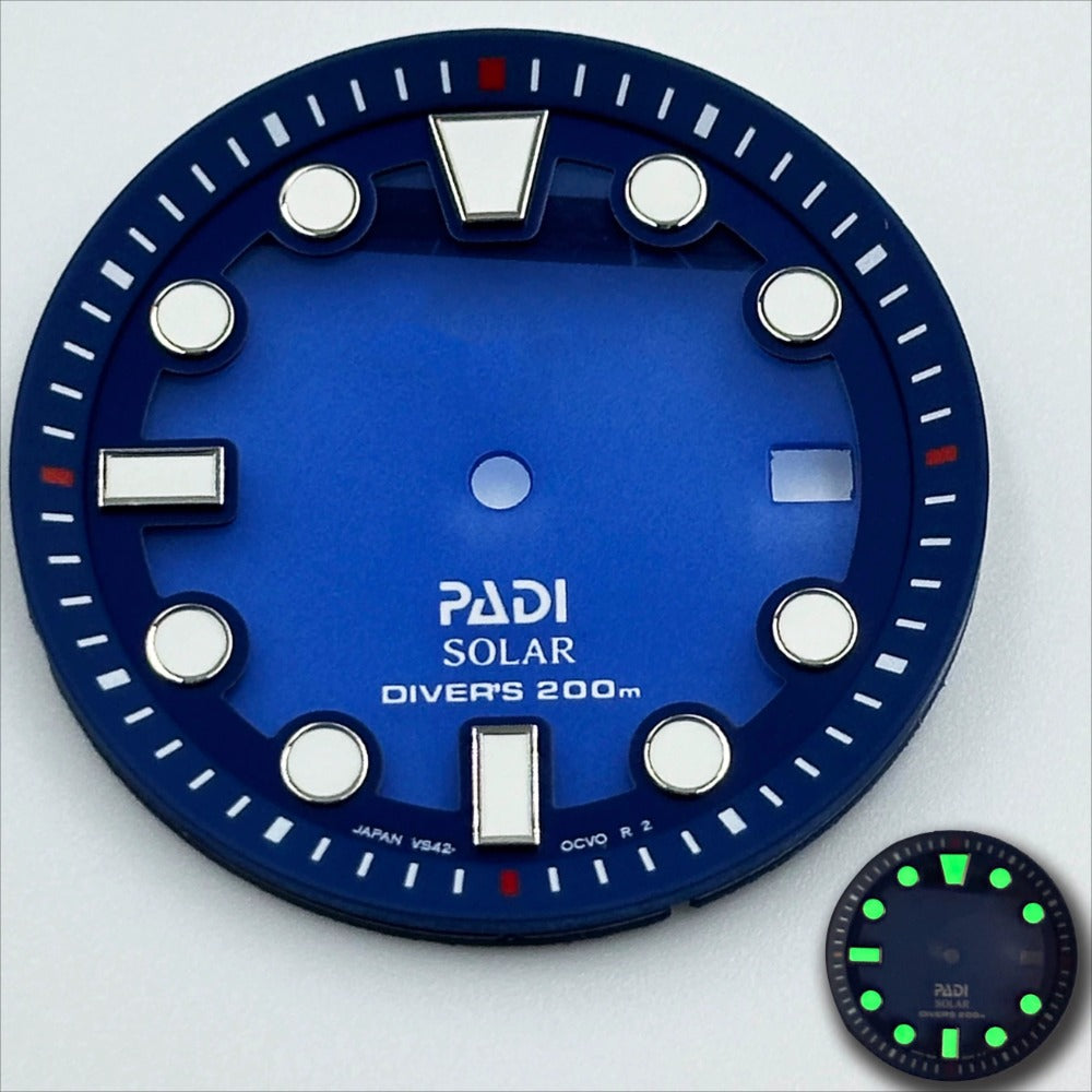 31.8mm Gradual Blue Modified Diving Datejust Green Luminous Watch Dial for VS42