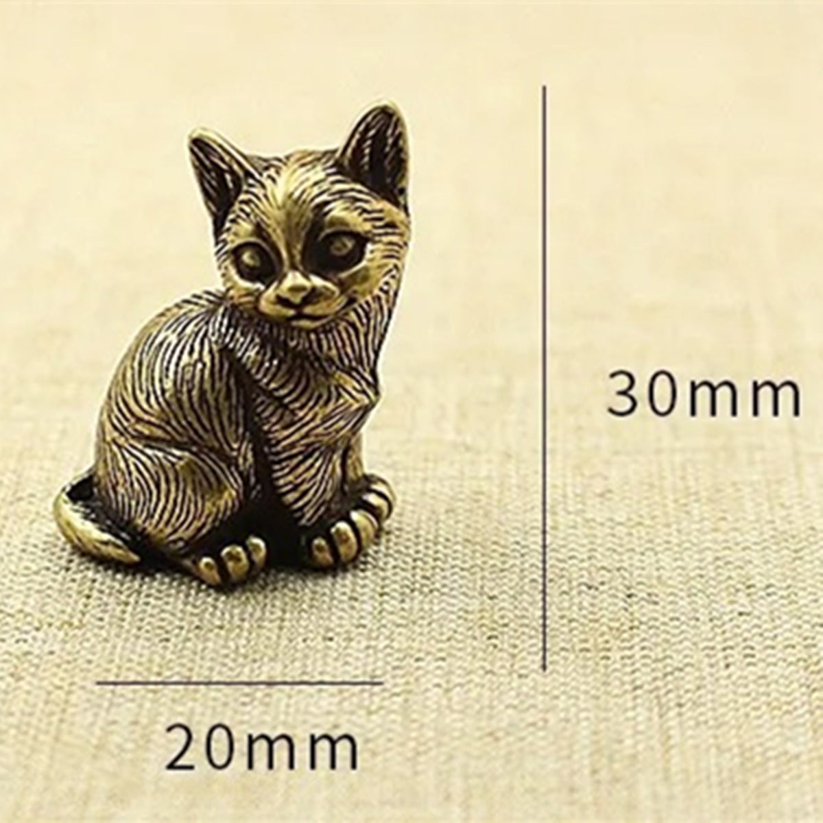 Solid Copper Little Fortune Cat Trinket Vintage Bronze Figurines
