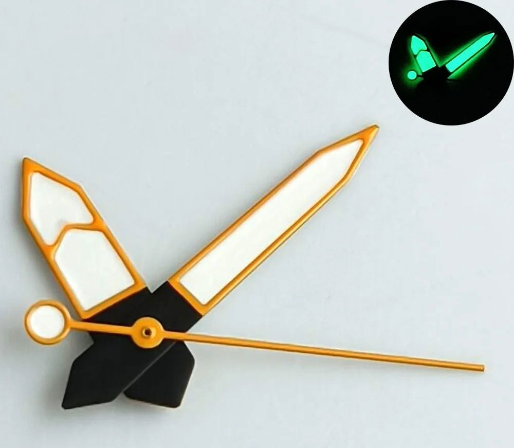 Orange Trim Green Lume Watch Hands for NH35 NH36 7S26 4R35 4R36 NH70 NH72