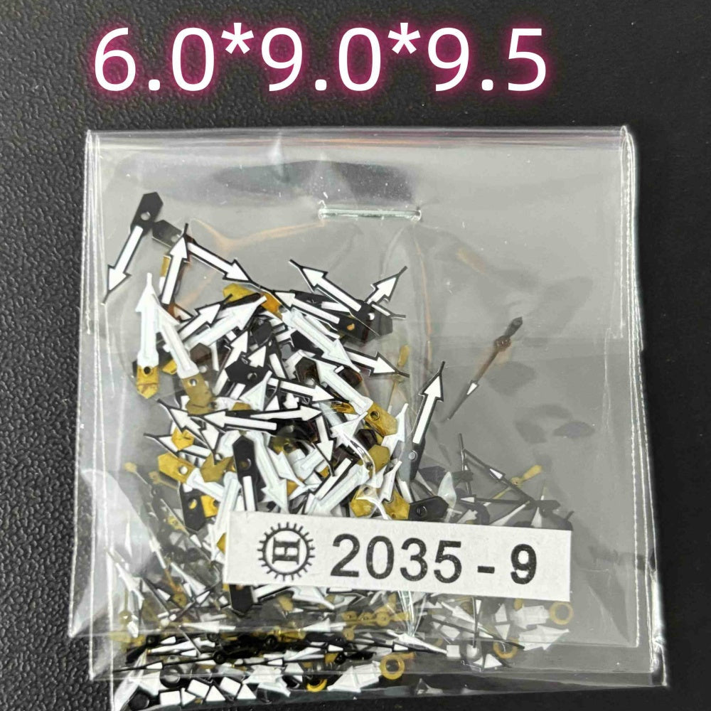 100sets 9.5mm Black Trim Arrow Shape Watch Hands for Miyota 2035 2115 PC21